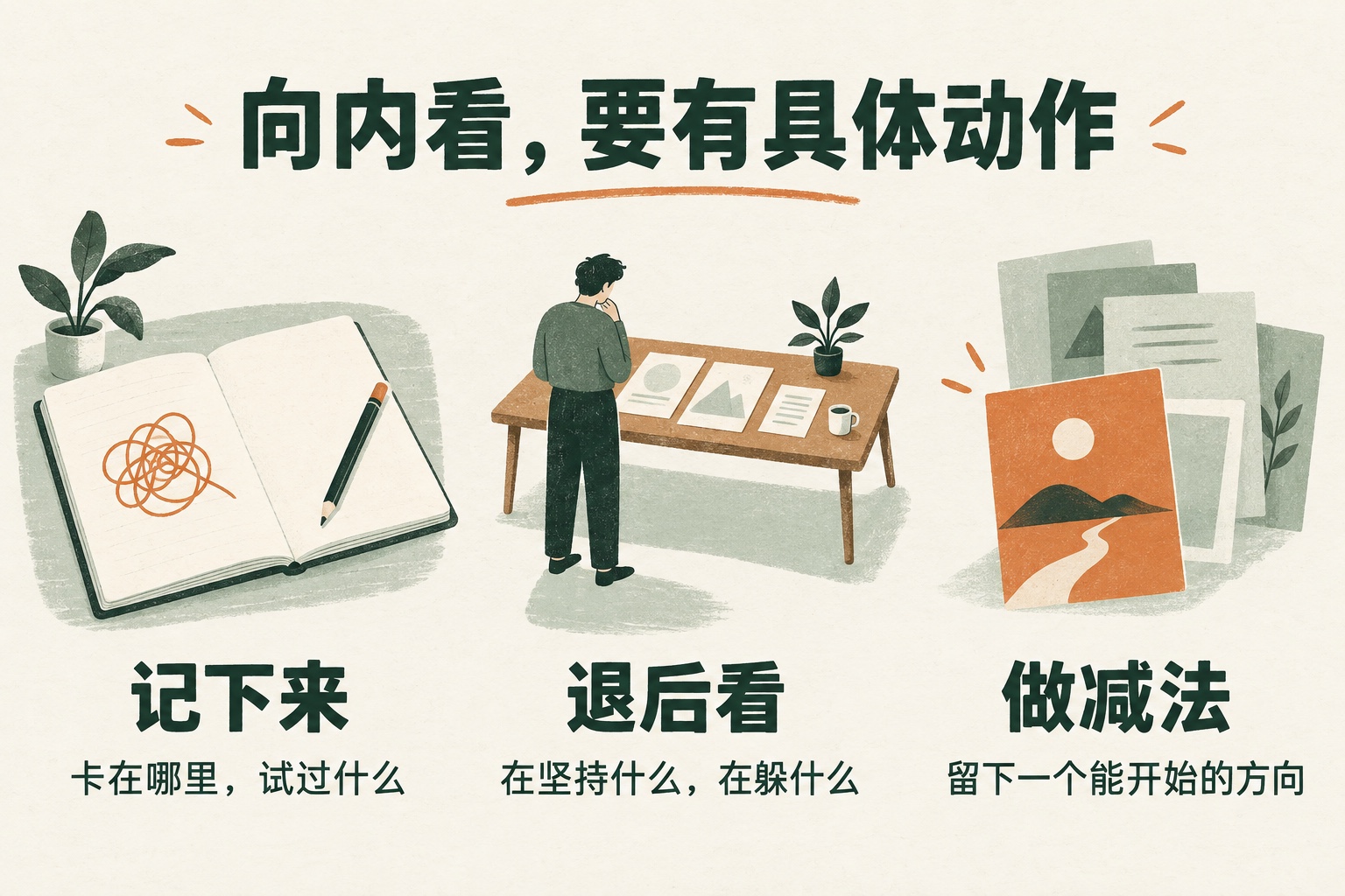 向内看的三个动作